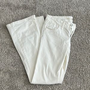 White flare jeans
